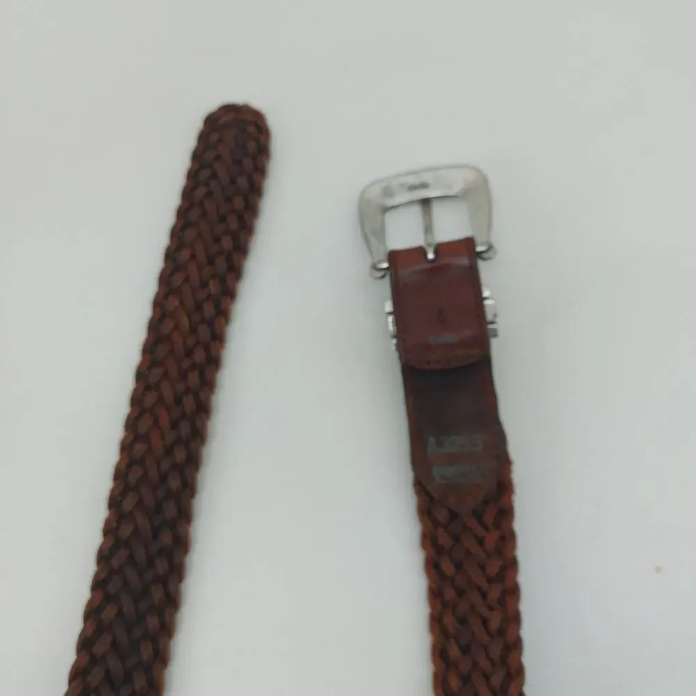 Brighton Brown Womens Leather Belt Braided Small Casual 1995